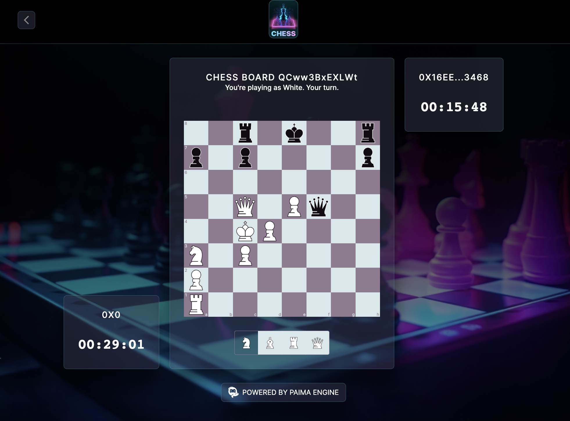 A screenshot from a game of Nova Chess. Spoiler alert: I won!!!